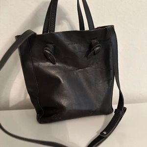 Nisolo Simone Leather Convertible Shopper in Black